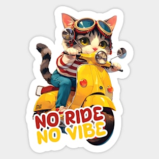 Cool cat riding motorbike Sticker